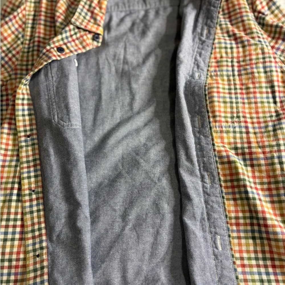 LL BEAN Lined Multicolor Plaid lined 
Button Down Longh Sleeve Flannel Shirt M